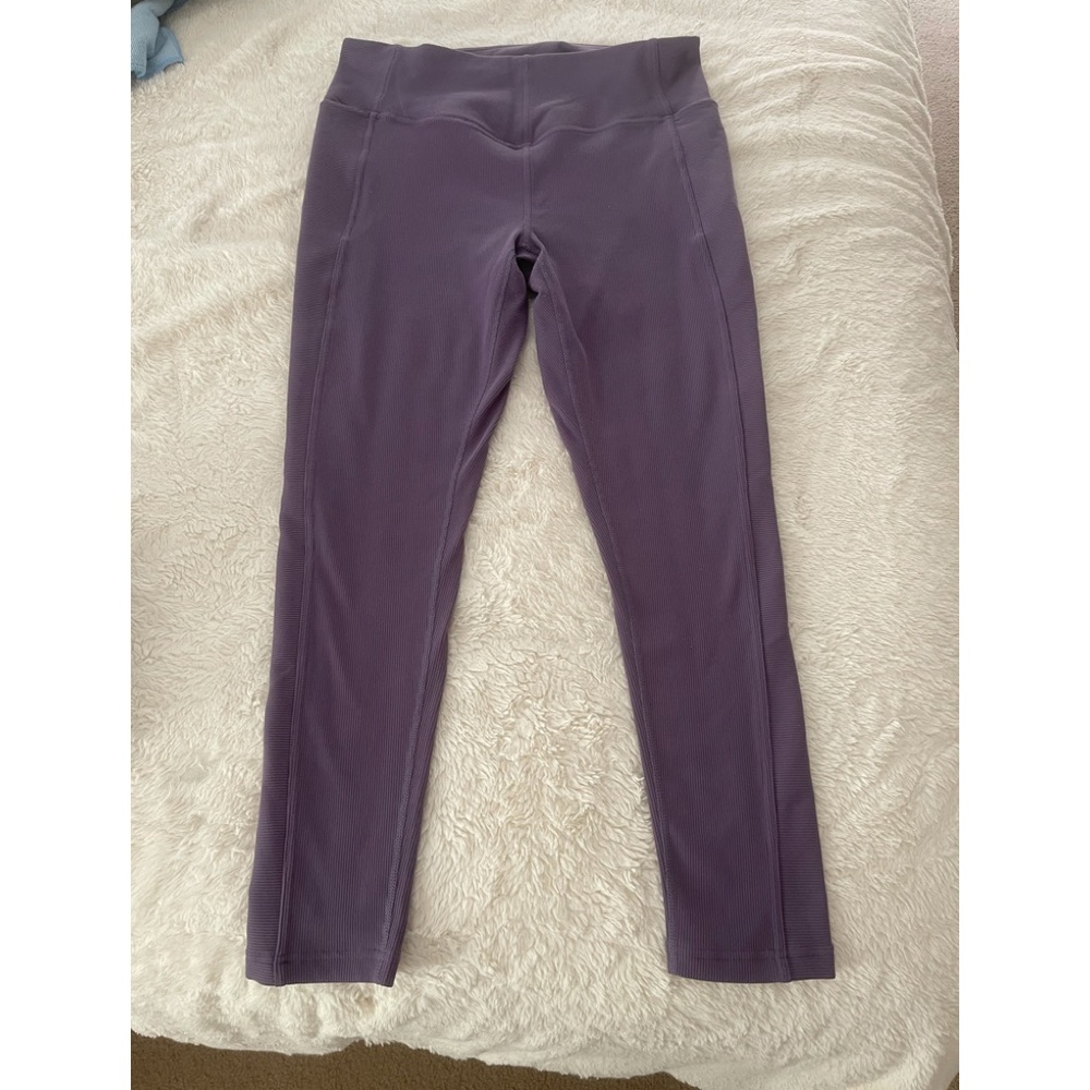 Zella Live In Ribbed Pocket High Waist Leggings - Purple Mulled